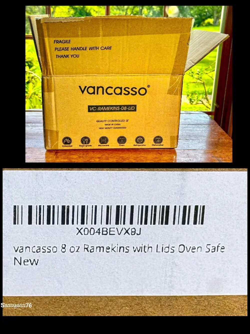 🆕NWT▪️VANCASSO▪️Set of Six 8 Oz White Porcelain Ramekins With Lids